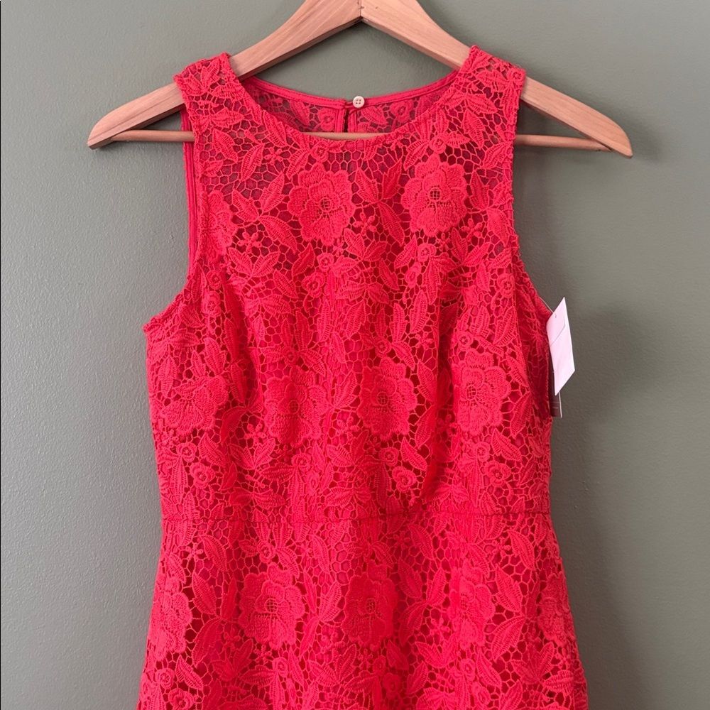 NWT J. Crew Collection Poppy Coral Floral Lace Sheath Dress Sz 6 - Picture 3 of 9